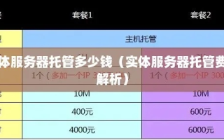 服务器托管的费用一般是多少？