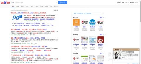 在百度里面搜索公司网站的域名，为什么查出来是别家公司的资料？