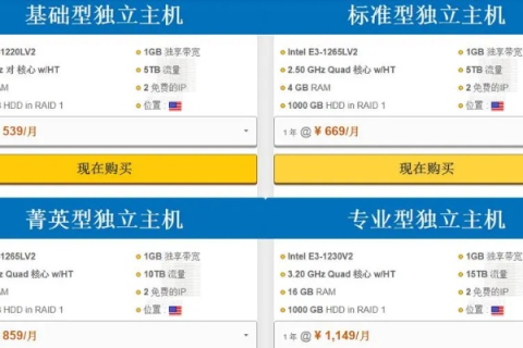 独立服务器租用价格大概多少？